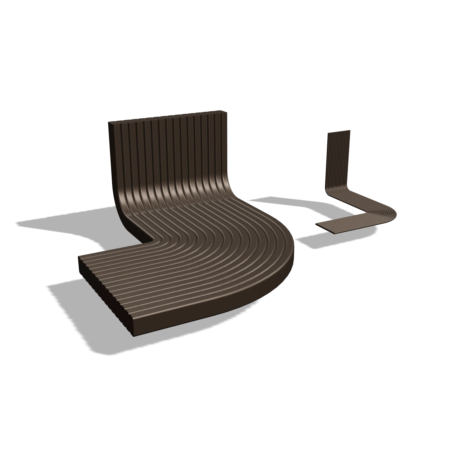 The air ducts and the heating lines alone, running together, turning and rising